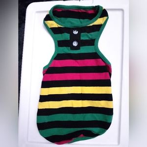 Multi colored striped pet sz xl dog shirt spring summer tank top small dog